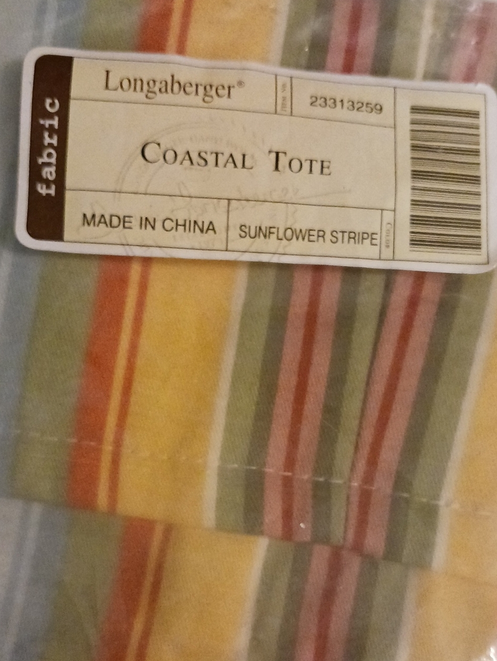 New In Open Bag Longaberger Coastal Tote